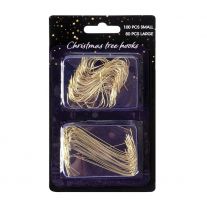 Háčiky na vianočný stromček, zlaté 150 ks