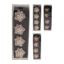 Dekoračné obrúčky na obrúsky - snehové vločky 5 cm, rose gold (sada 4 ks) 3 varianty