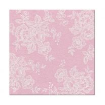 Obrúsky z hodvábneho papiera PAW AIRLAID L 40x40cm Soft Lace Rosa 50 ks
