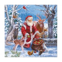 Obrúsky z hodvábneho papiera PAW L 33x33cm Santa´s Gifts 20 ks