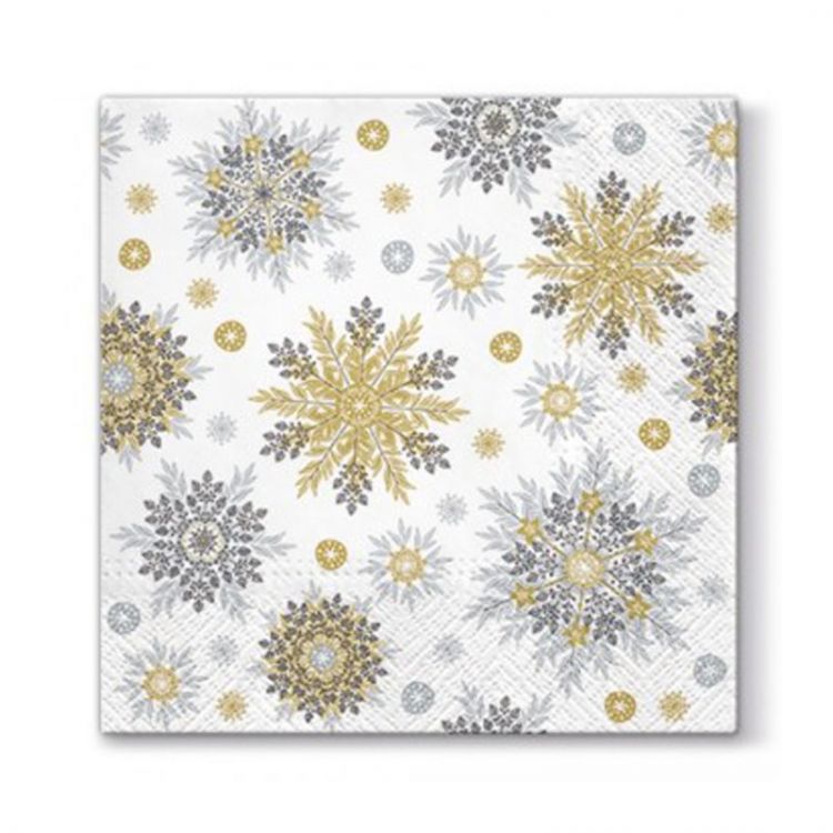 Obrúsky z hodvábneho papiera PAW L 33x33cm  Snowflakes 20 ks