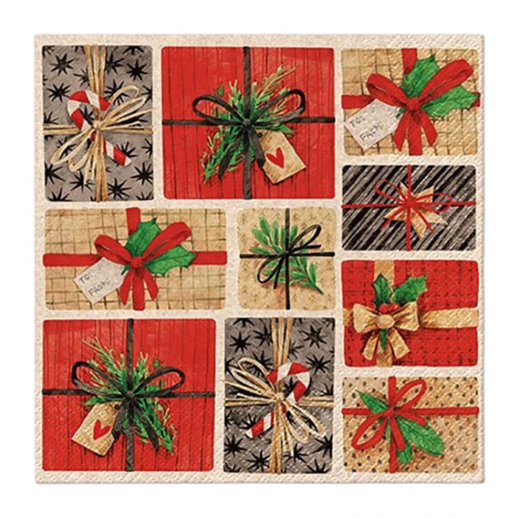 Obrúsky z hodvábneho papiera PAW L 33x33cm We Care Composition With Gifts 20 ks