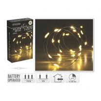 Svetelná reťaz 40 LED biela teplá, dĺžka 195 cm