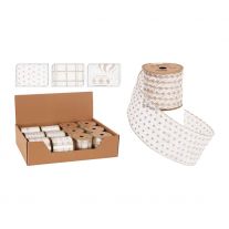 Dekoračná stuha 63x2700 mm strieborná (mix 3 vzorov, cena /1 ks)