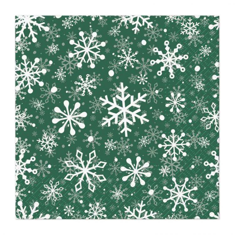 Obrúsky z hodvábneho papiera  PAW L 33x33cm Christmas Snowflakes 20 ks