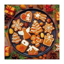 Obrúskyz hodvábneho papiera  TaT 33x33cm Gingerbread icing decorated 20 ks