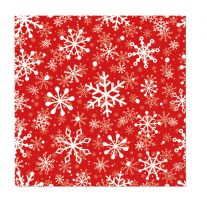 Obrúsky z hodvábneho papiera PAW L 33x33cm Christmas Snowflakes light red 20 ks