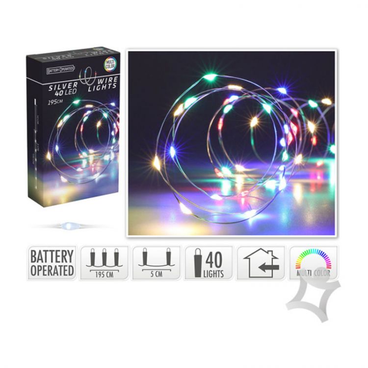 Svetelná reťaz 40 LED farebná, dĺžka 2 m