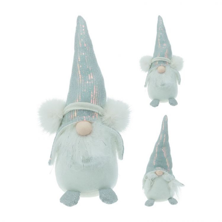 Škriatok plyšový 39 cm, strieborno-bielej farby (mix 2 dizajnov /cena za 1 ks)