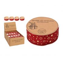 Dekoračná stuha 25x2700 mm tkaná, bordová (mix 4 vzorov, cena /1 ks)