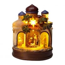 Betlehem s LED svetlom, otočnou kulisou a zvukom veľký  22 cm