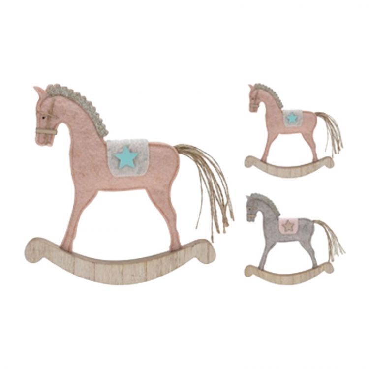 Dekorácia - hojdací koník stojaci 22 cm /1ks