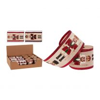 Dekoračná stuha 63x2700 mm vzor Luskáčik (mix 2 vzorov, cena /1 ks)