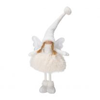 Dievčatko - Anjelik s LED svetlom 50 cm, biela farba