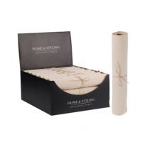 Organza látková 28x200 cm - pruhovaná látka, béžová farba