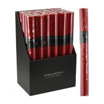 Organza látková 38x200 cm, sieťovaná látka s trblietavým vzorom - červená