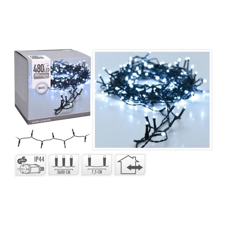 Svetelná reťaz 480 LED biela studená, dĺžka 36 m, 230V (vonk. použitie)