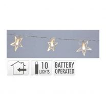 Svetelná reťaz s 10 LED hviezdami, dĺžka 1 m