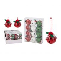 Vianočné ozdoby - rolničky 4 cm, sada 12 ks