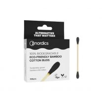 NORDICS Bambusové vatové tyčinky do uší čierne 100ks