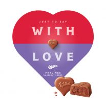 Milka I love Milka bonboniéra lieskovooriešková náplň 165 g