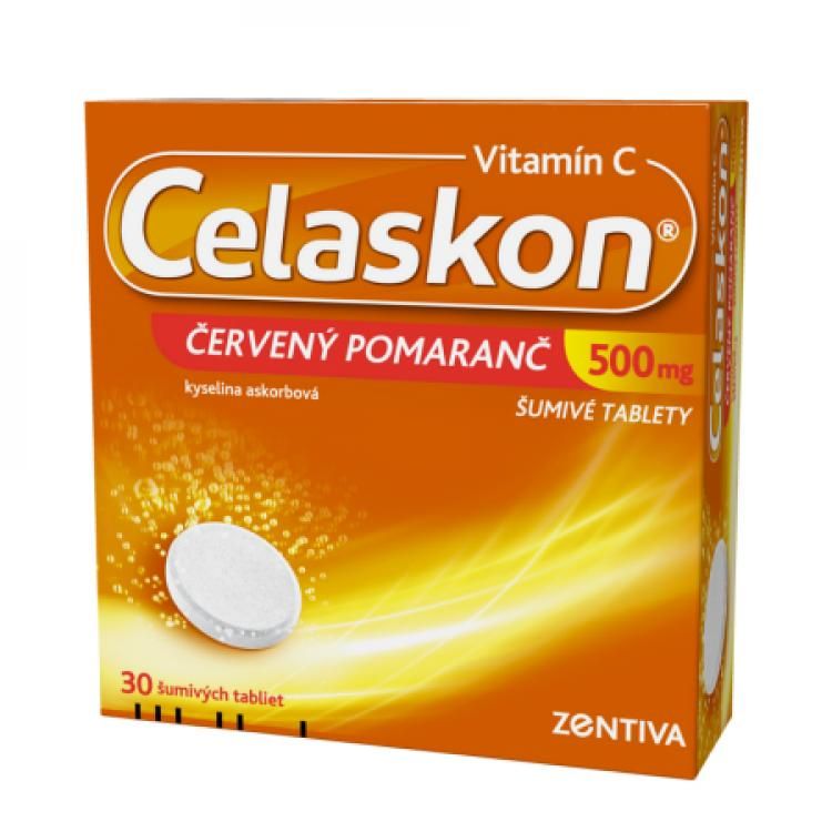 CELASKON 500 mg červený pomaranč 30 šumivých tabliet