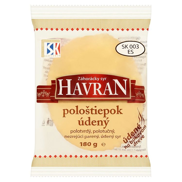 Záhorácky Syr Havran Pološtiepok údený 180 g - eDELIA.sk