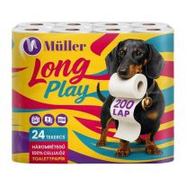 Müller Toaletný papier Long Play extra dlhý návin 3vrst/24rol