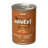 LOUIE hovädzie mäso (95 % v pevnej časti) s mrkvou a prebiotikami 400 g