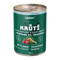 LOUIE konzerva pre psov - morčacie s brusnicami, paštrnákom a prebiotikami 400 g