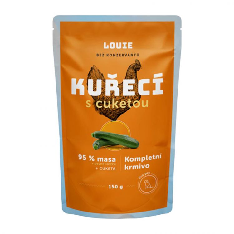 LOUIE kuracie kapsička (95 % pevnej časti) s cuketou, vitamínmi a minerálmi 150 g