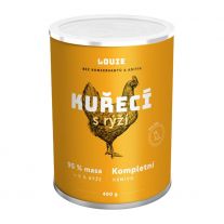 LOUIE kuracie mäso (95 % v pevnej časti), s ryžou a prebiotikami 400 g