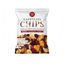 HAPPYLIFE CHIPS  Vákuovo fritované zeleninové plátky MIX bez soli 75g