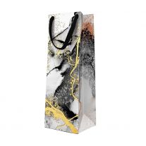 Darčeková taška na fľašu - Marble 12x10x37 cm