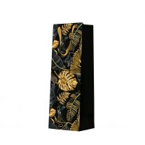 Darčeková taška na fľašu - Premium Gold Leaves