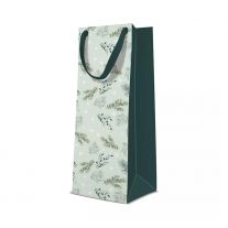 Darčeková taška vianočná 12x10x37 cm Delicate Twigs (mint) PREMIUM