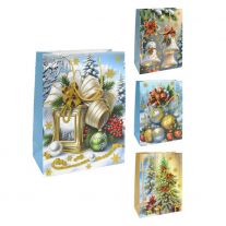 Darčeková taška vianočná 18x8x23 cm (mix 4 dizajnov)