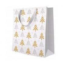 Darčeková taška vianočná 20x10x25 cm premium Christmas Tree Check