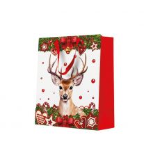 Darčeková taška vianočná 20x10x25 cm Red Deer