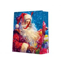 Darčeková taška vianočná 20x10x25 cm Santa Claus with gift boxes