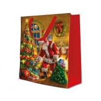 Darčeková taška vianočná 20x10x25 cm Santa is here