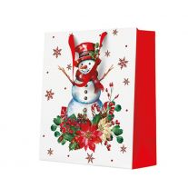 Darčeková taška vianočná 20x10x25 cm Starly Snowman