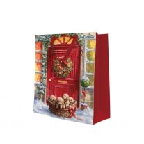 Darčeková taška vianočná 30x12x41 cm Basket with puppies