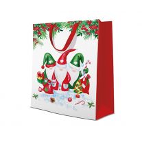 Darčeková taška vianočná 30x12x41 cm Christmas Gnomes