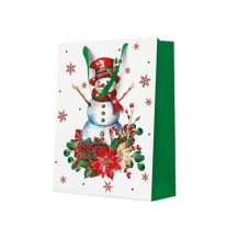 Darčeková taška vianočná 30x12x41 cm Snowman