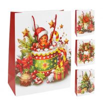 Darčeková taška vianočná 31x12x40 cm (mix 4 dizajnov 99170 /cena za 1 ks)