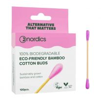 NORDICS Bambusové vatové tyčinky ružové 100 ks