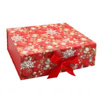 Darčeková krabica s mašľou 33 x 25 x 12 cm - vianočné ozdoby