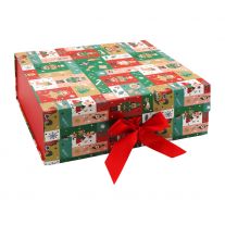 Darčeková krabica s mašľou 33 x 25 x 12 cm - vianočný luskáčik