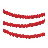 Girlanda papierová 2 m - červené srdcia (2 ks v balení)